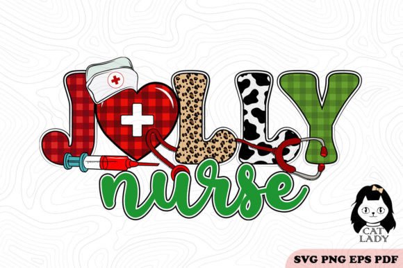 Jolly Nurse Plaid Pattern SVG PNG: Graphics for Crafts and Content