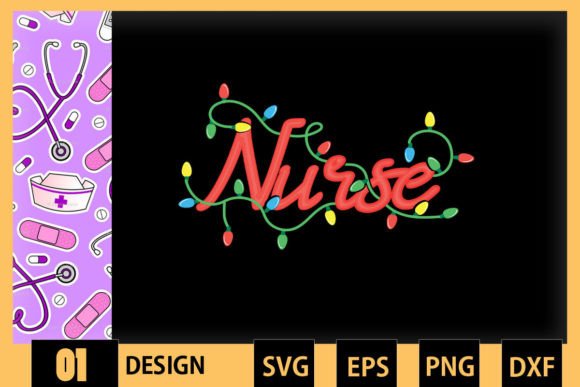 Nurse Christmas Lights SVG: Graphics and Crafts