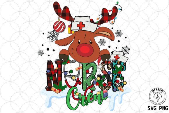 Nurse Crew Reindeer Christmas SVG: Graphics & Crafts