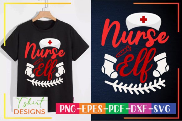 Nurse Elf Christmas SVG Design