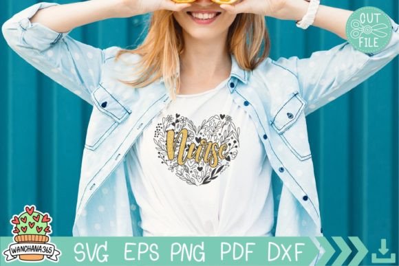 Nurse Flower Heart Svg Graphics & Crafts